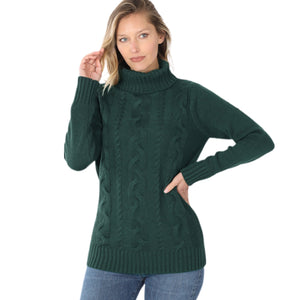 Green Braided Front Turtleneck Sweater – Couture Unicorn